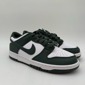 Nike Dunk Low Vintage Green And White Leather Kids Sneaker 6.5Y FB9109-120 New